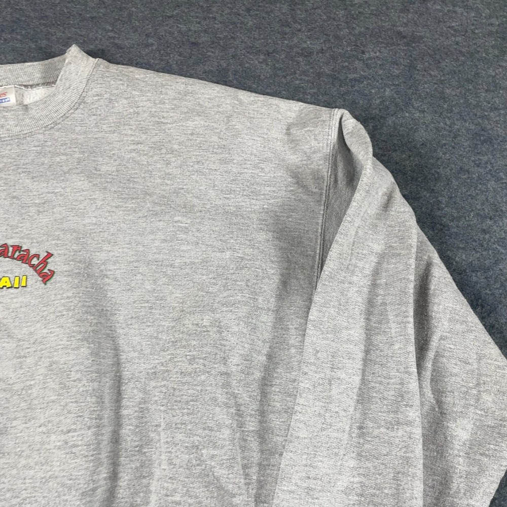 VTG Hanes Sweatshirt Mens Large Gray Crewneck Pullover Waikiki Mexican Grill 90s - Picture 5 of 12